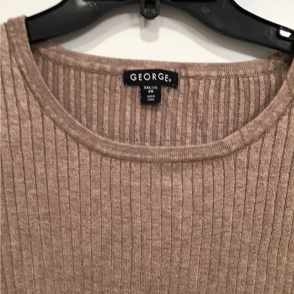 George Ribbed Knit Top in Taupe
